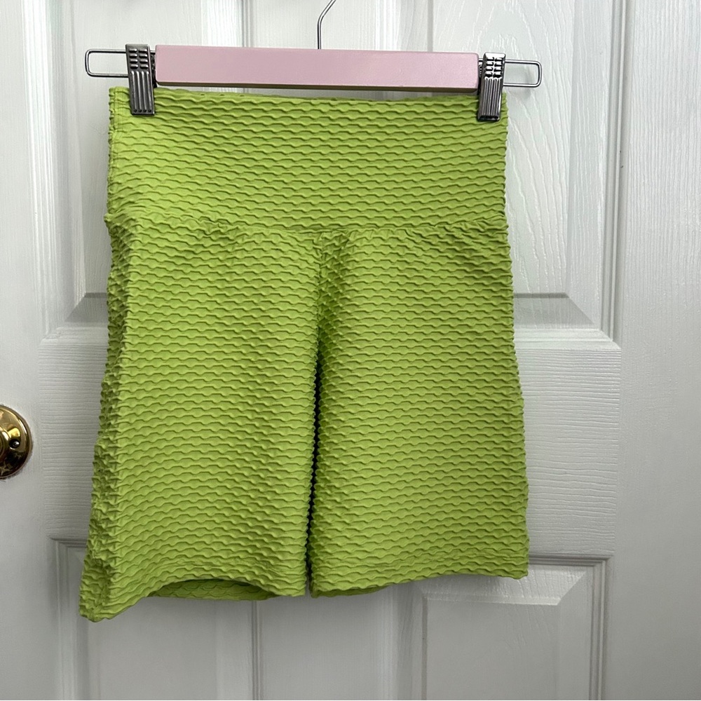 Booty by Brabants Lime Textured Workout  Shorts one size